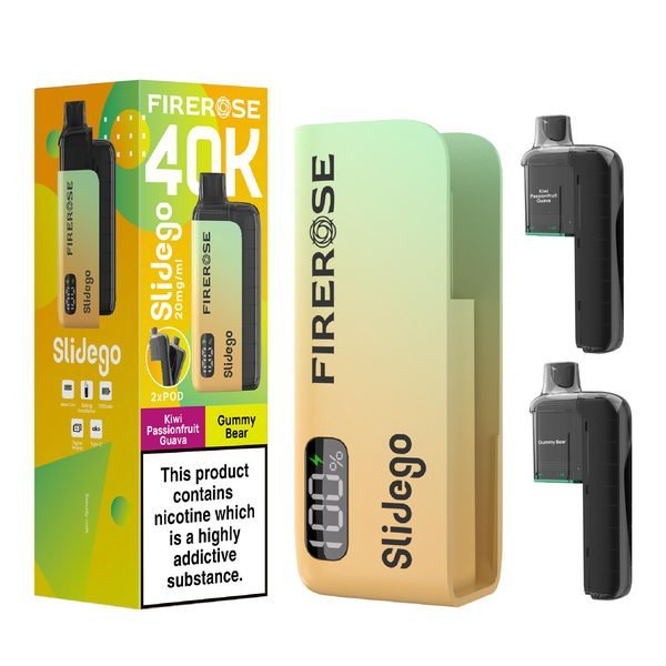 bulk wholesale Elux FireRose Slidego 40K Prefilled Pod Kit - Kiwi Passionfruit Guava / Gummy Bear