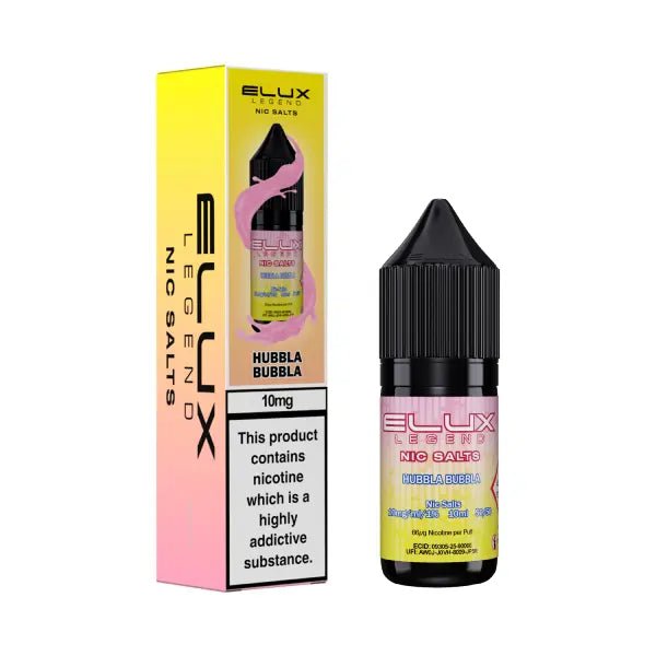 bulk wholesale Elux Legend Nic Salts - 10ml E - liquids - Box of 10 - Hubba Bubbla *New*