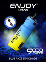 bulk wholesale Enjoy Ultra 9000 Vape Kit Box of 5 - Blue Razz Lemonade