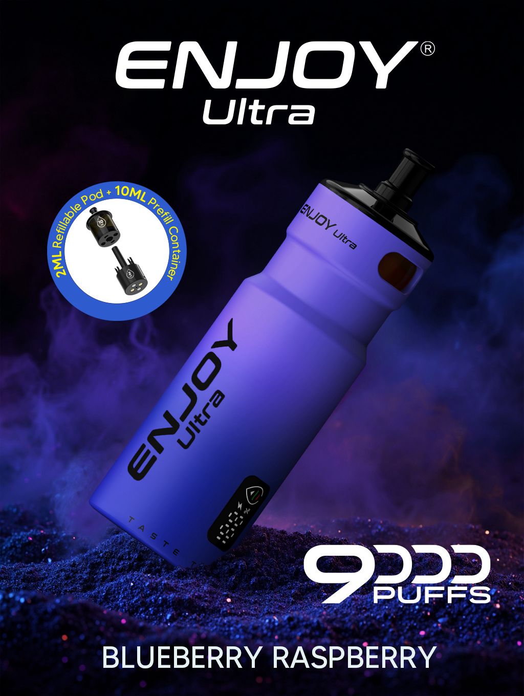bulk wholesale Enjoy Ultra 9000 Vape Kit Box of 5 - Blueberry Raspberry
