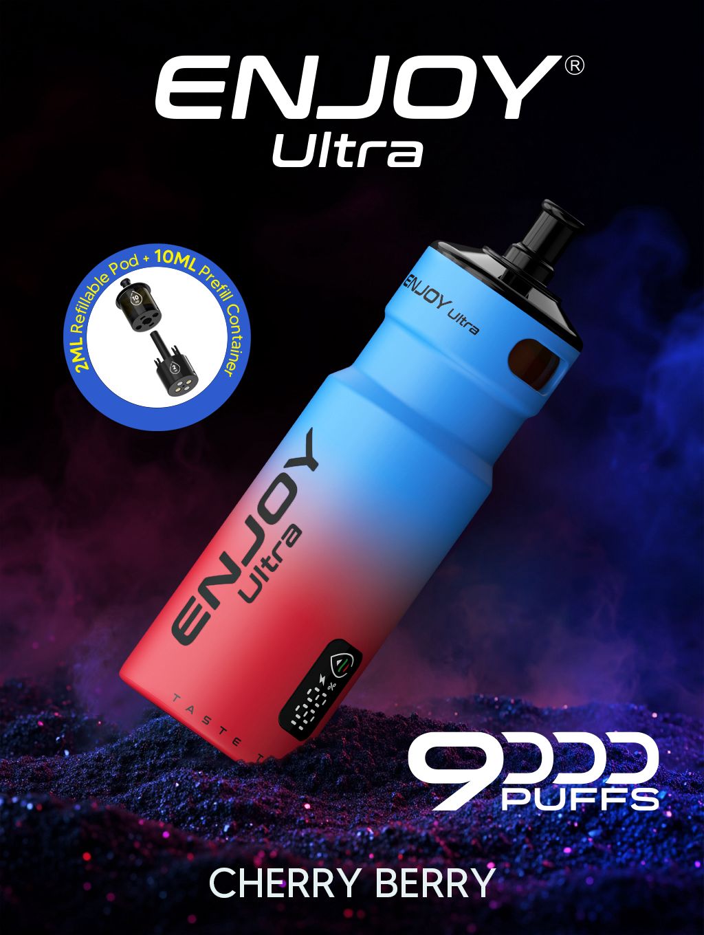 bulk wholesale Enjoy Ultra 9000 Vape Kit Box of 5 - Cherry Berry