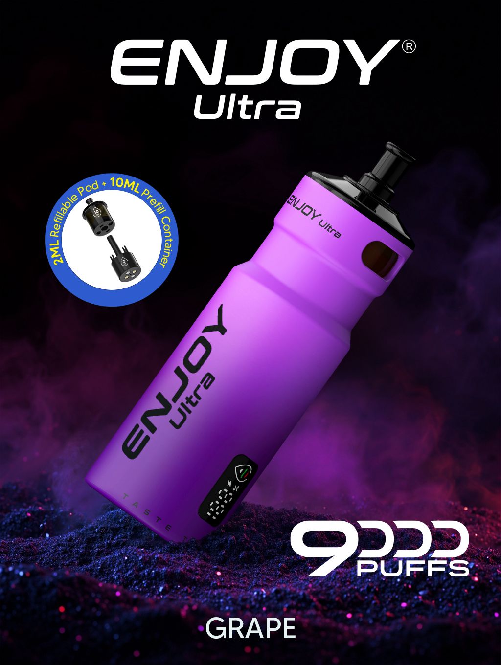bulk wholesale Enjoy Ultra 9000 Vape Kit Box of 5 - Grape