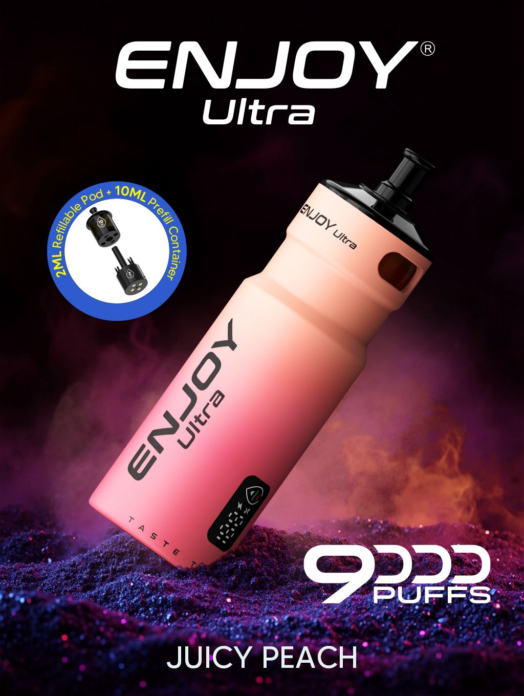bulk wholesale Enjoy Ultra 9000 Vape Kit Box of 5 - Juicy Peach