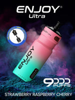 bulk wholesale Enjoy Ultra 9000 Vape Kit Box of 5 - Strawberry Raspberry Cherry