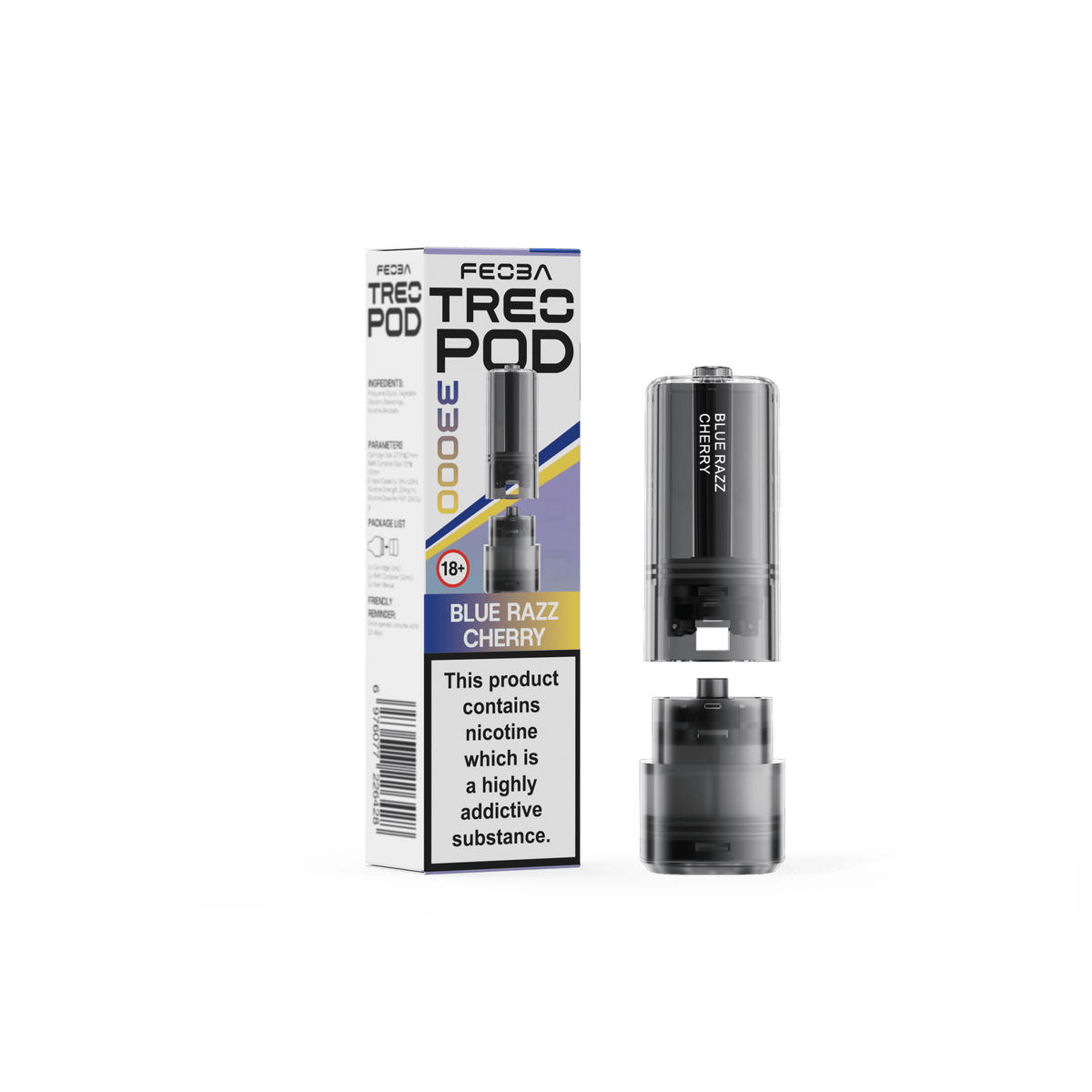 bulk wholesale Feoba Treo 33k Replacement Pods Box of 5 - Blue Razz Cherry