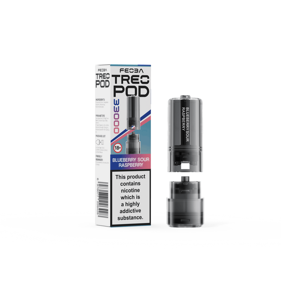 bulk wholesale Feoba Treo 33k Replacement Pods Box of 5 - Blueberry Sour Raspberry