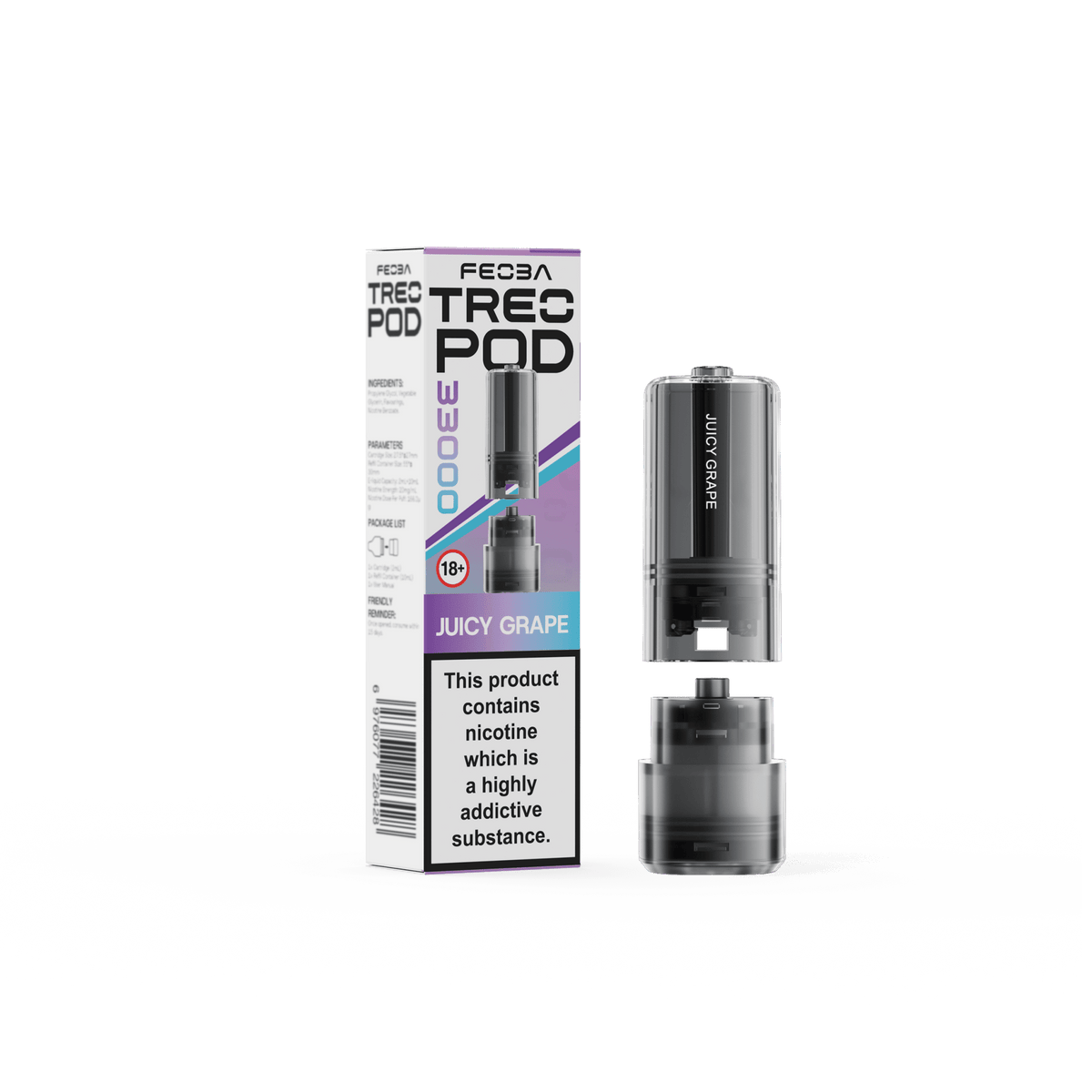 bulk wholesale Feoba Treo 33k Replacement Pods Box of 5 - Juicy Grape