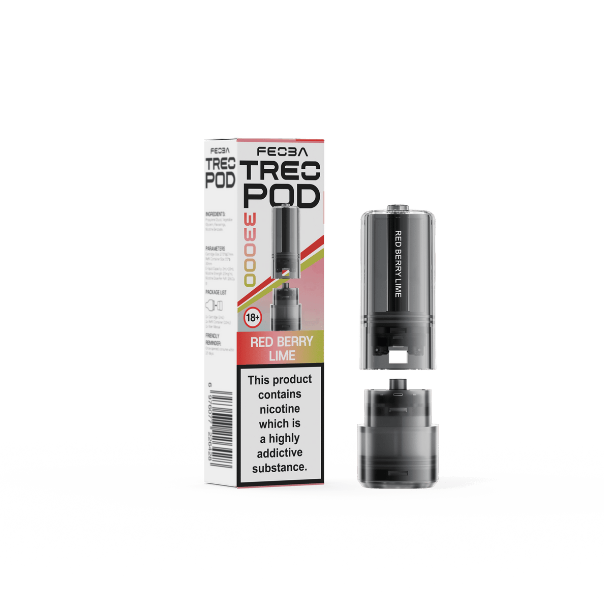 bulk wholesale Feoba Treo 33k Replacement Pods Box of 5 - Red Berry Lime