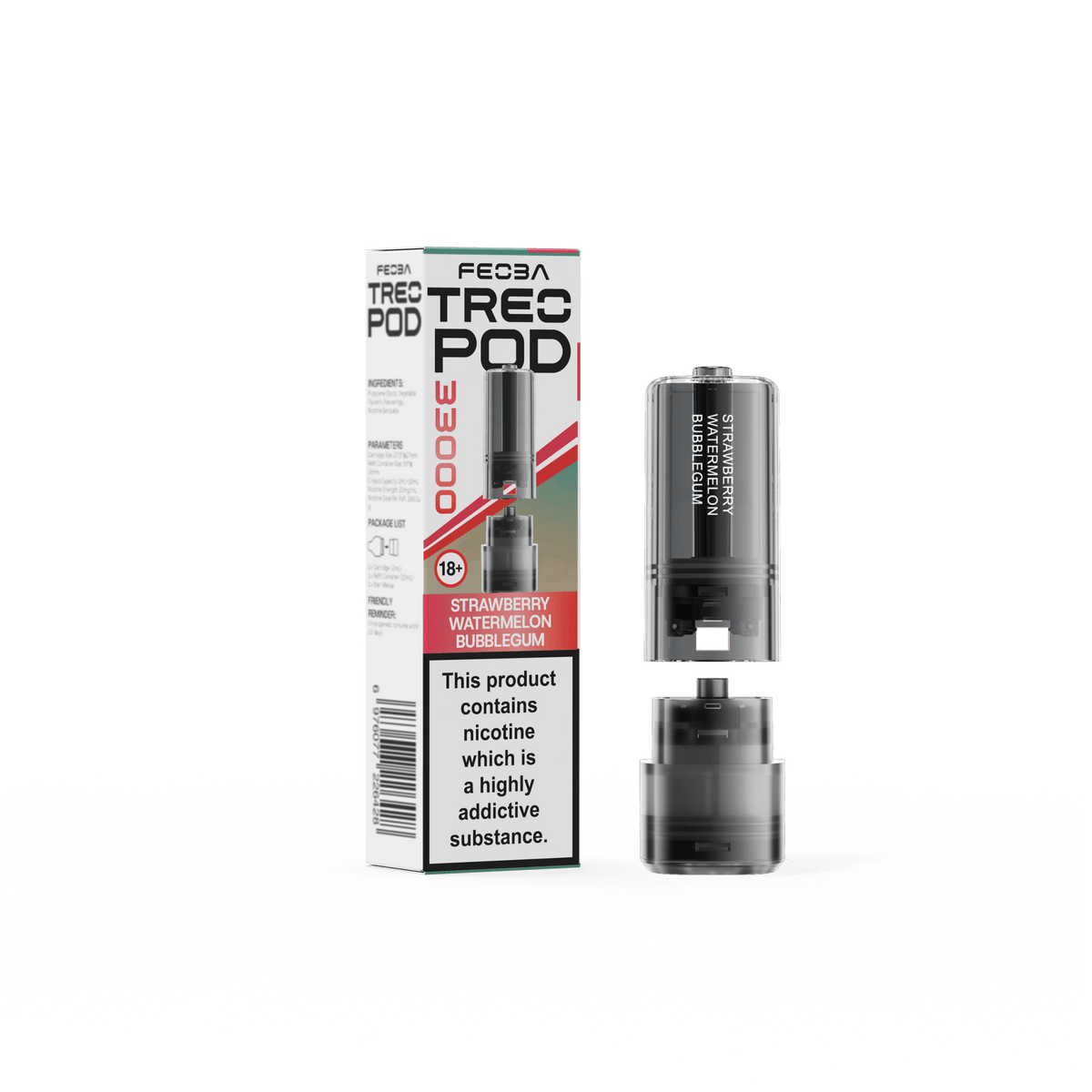 bulk wholesale Feoba Treo 33k Replacement Pods Box of 5 - Strawberry Watermelon Bubblegum