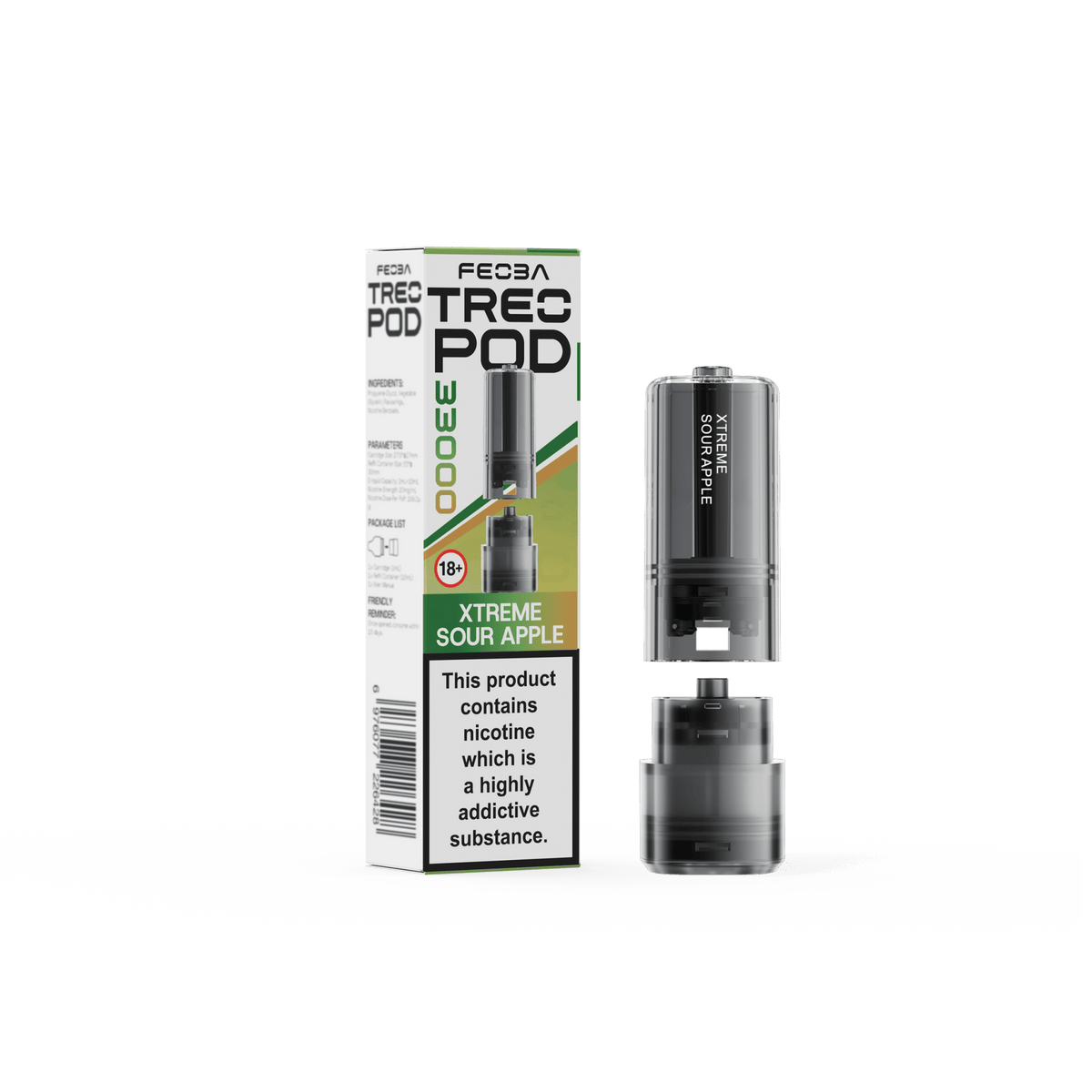 bulk wholesale Feoba Treo 33k Replacement Pods Box of 5 - Xtreme Sour Apple