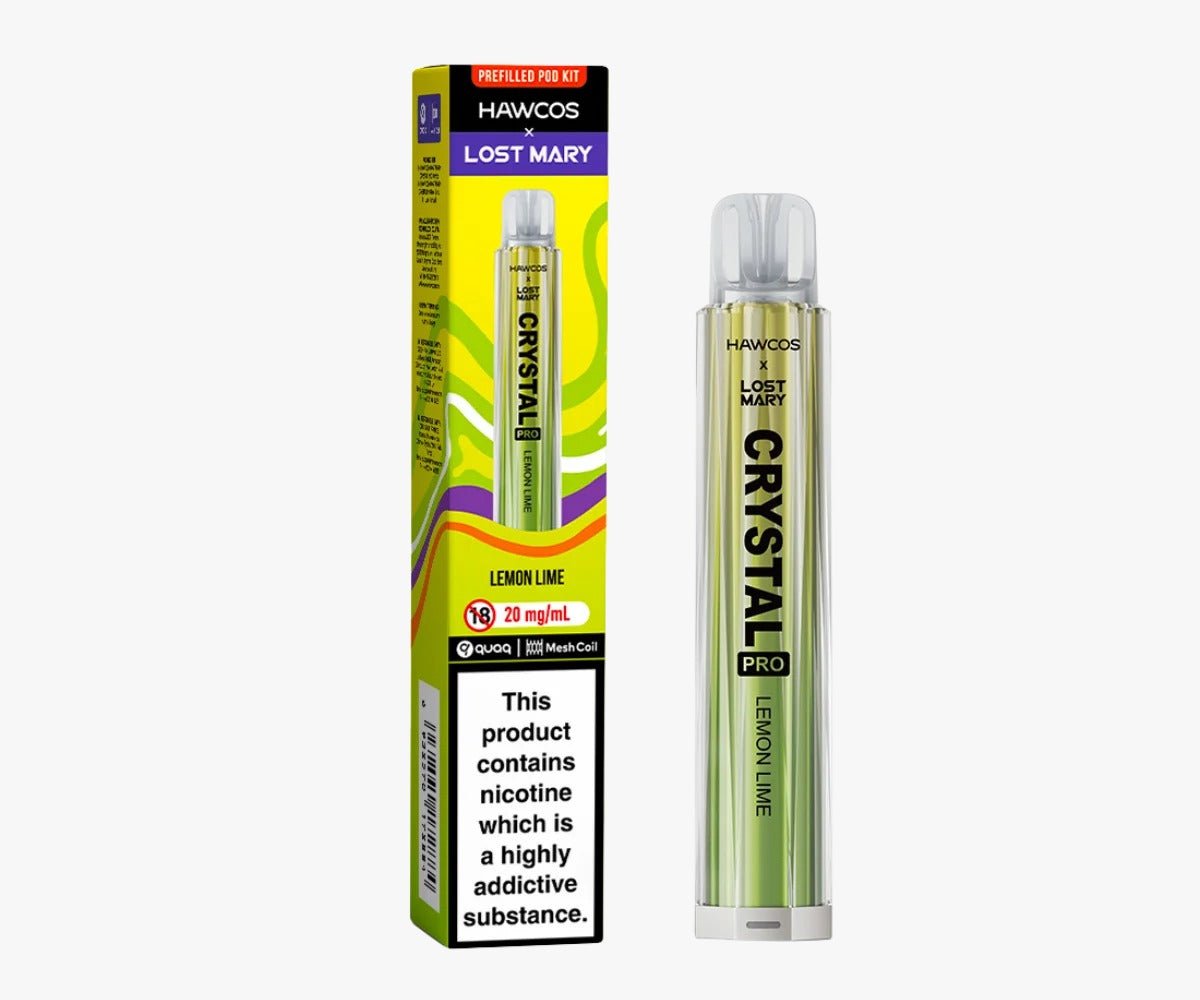 bulk wholesale Hawcos x Lost Mary Crystal Pro 600 Prefilled Vape Pack of 10 - Lemon Lime