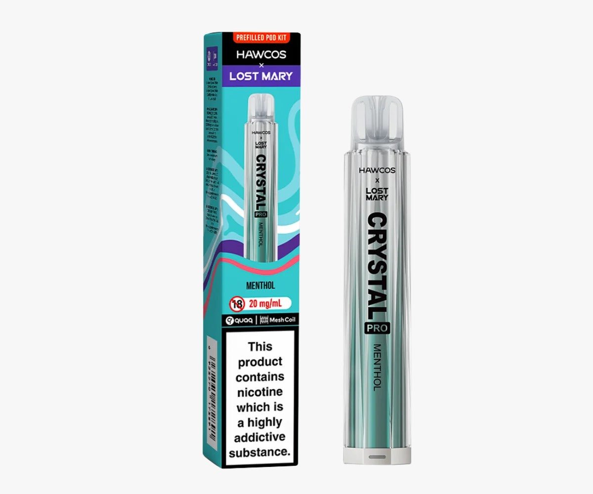 bulk wholesale Hawcos x Lost Mary Crystal Pro 600 Prefilled Vape Pack of 10 - Menthol