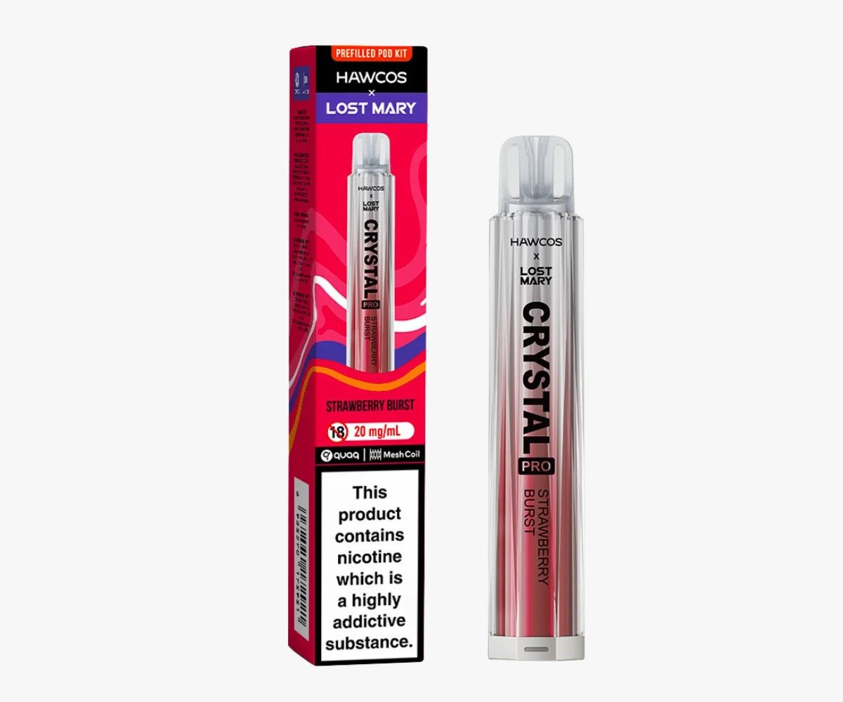 bulk wholesale Hawcos x Lost Mary Crystal Pro 600 Prefilled Vape Pack of 10 - Strawberry Burst