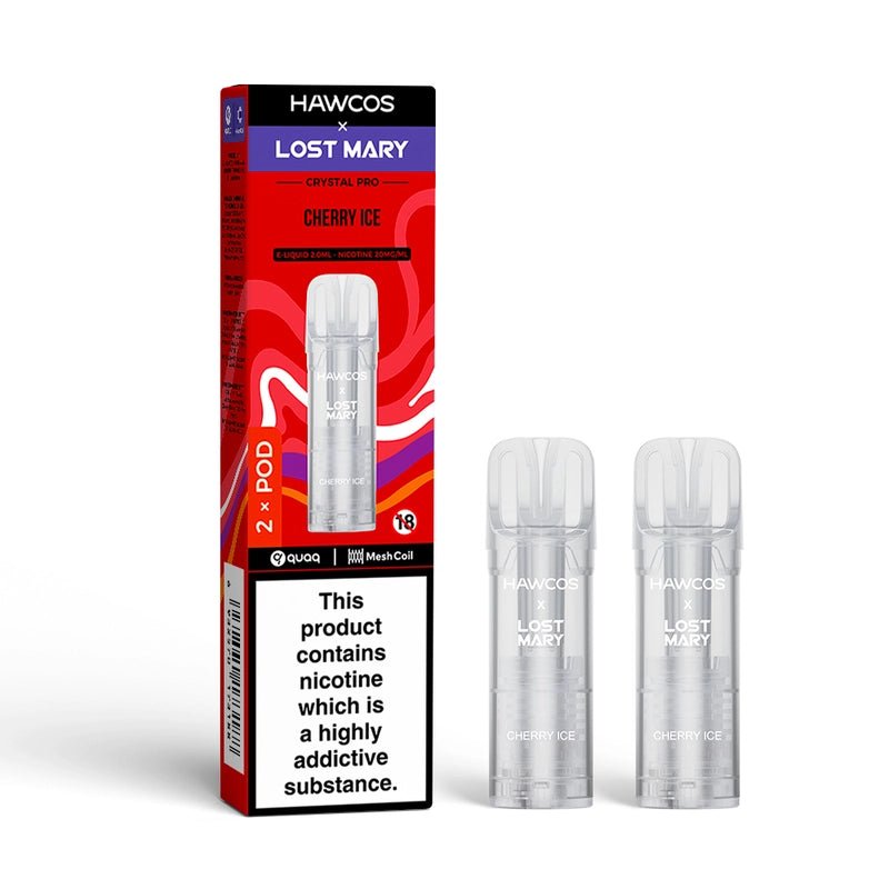bulk wholesale Hawcos x Lost Mary Crystal Pro 600 Replacement Pods Pack of 10 - Cherry Ice