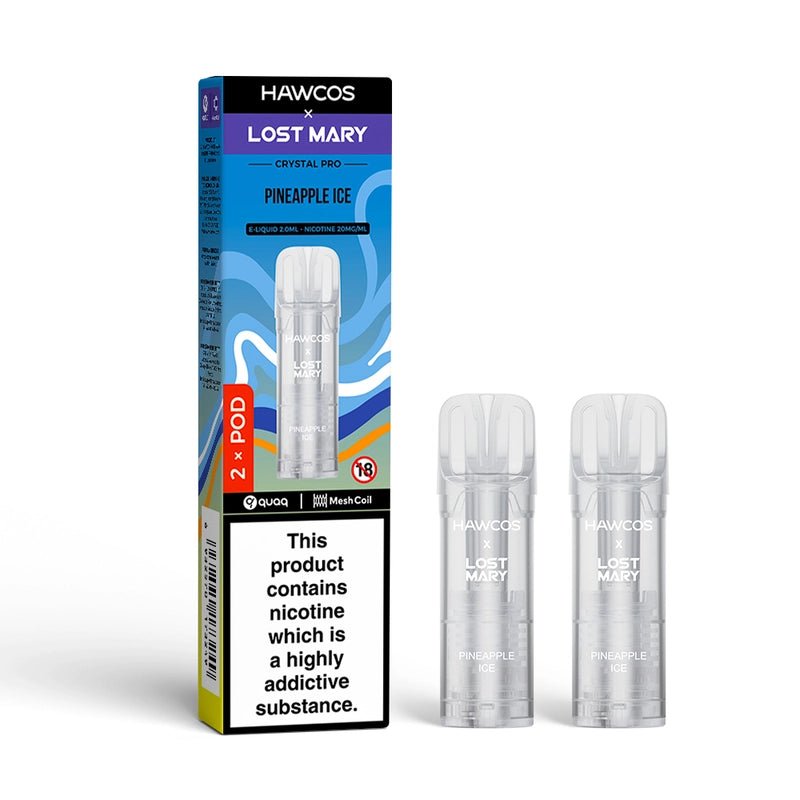 bulk wholesale Hawcos x Lost Mary Crystal Pro 600 Replacement Pods Pack of 10 - Pineapple Ice