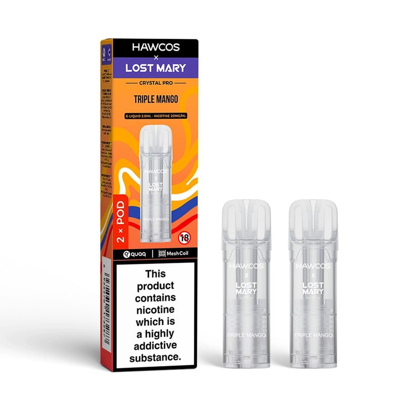 bulk wholesale Hawcos x Lost Mary Crystal Pro 600 Replacement Pods Pack of 10 - Triple Mango