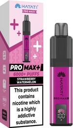 bulk wholesale Hayati Pro Max+ 6000 Puffs Vape Kit Box of 5 - Strawberry Watermelon