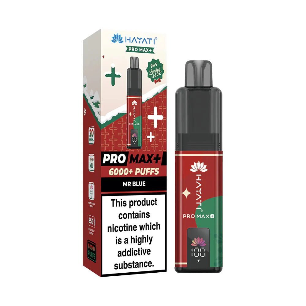 bulk wholesale Hayati Pro Max Plus 6000 Christmas Edition Vape Kit 5 Pack - Mr Blue