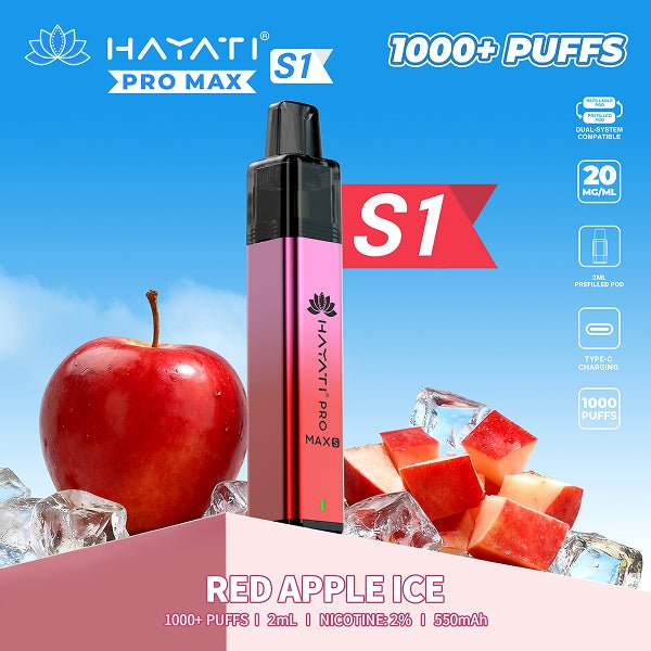 bulk wholesale Hayati Pro Max S1 Vape Kit Box of 10 - Red Apple Ice