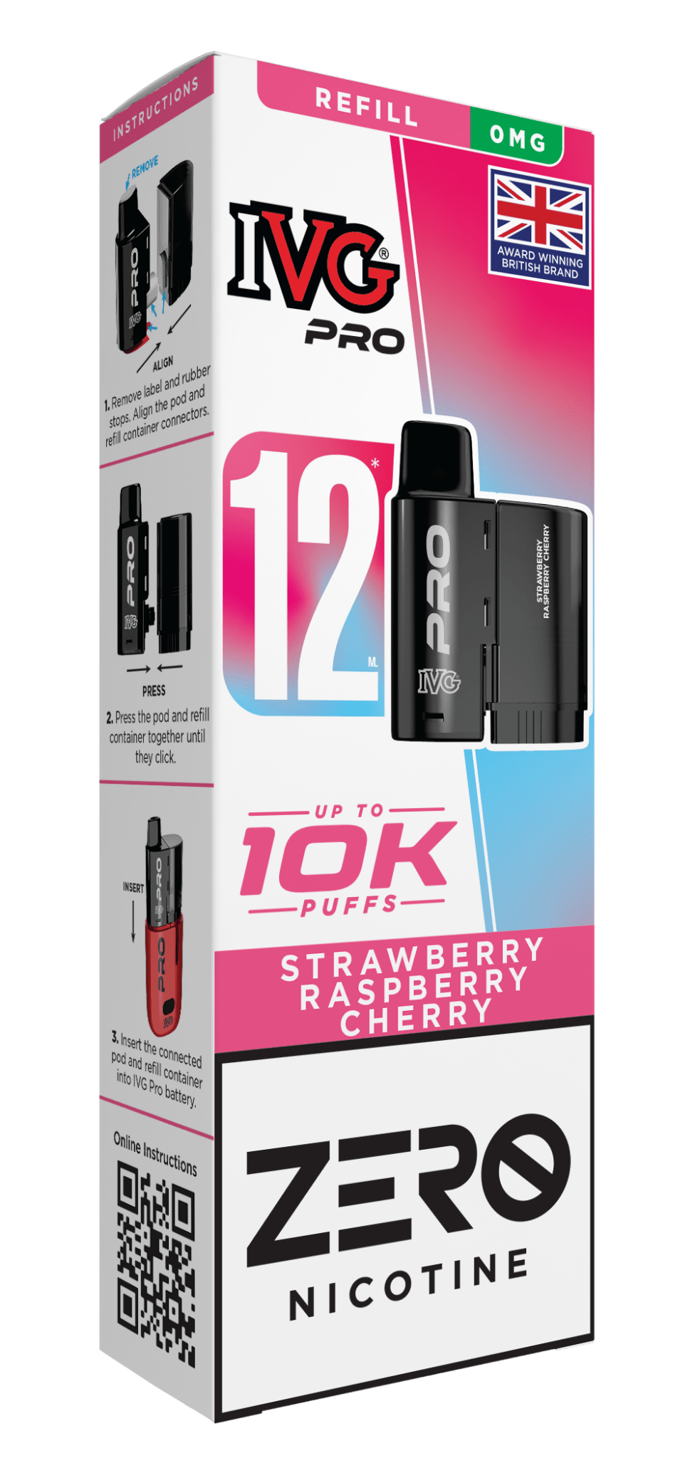 bulk wholesale IVG Pro 10k Replacement Pods - Strawberry Raspberry Cherry