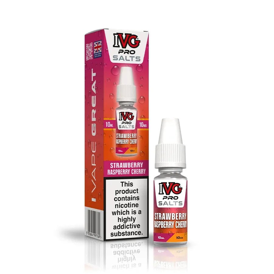 bulk wholesale IVG Pro Nic Salt 10ml E-liquids Box of 10 - Strawberry Raspberry Cherry