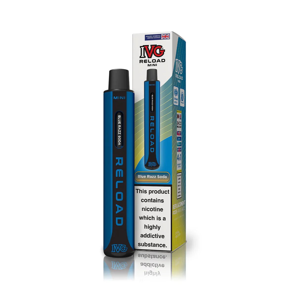bulk wholesale IVG Reload Mini Pod Vape Kit Box Of 10 - Blue Razz Soda
