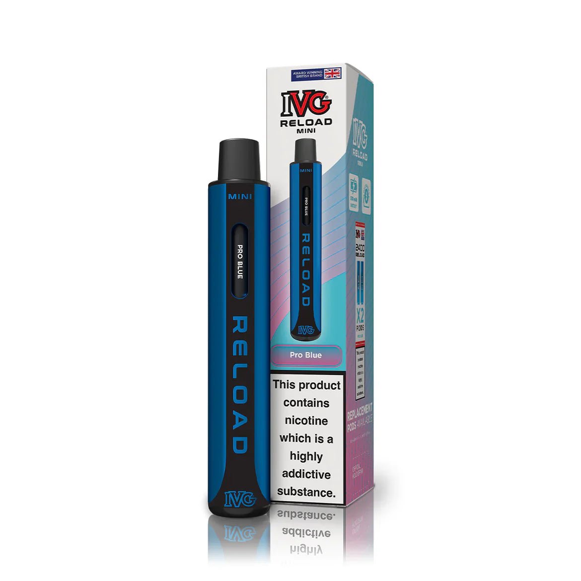 bulk wholesale IVG Reload Mini Pod Vape Kit Box Of 10 - Pro Blue