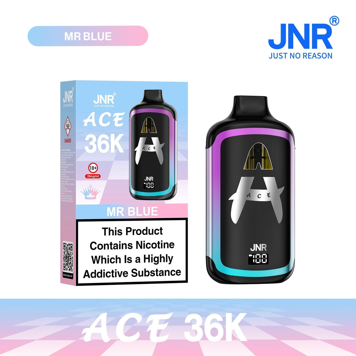 bulk wholesale JNR ACE 36k Prefilled Vape Kit Pack of 5 - Mr Blue