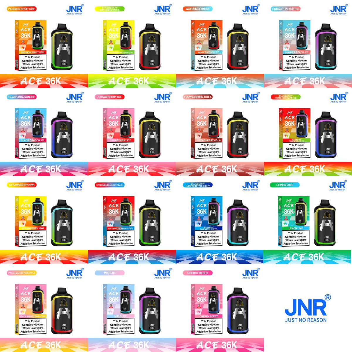 bulk wholesale JNR ACE 36k Prefilled Vape Kit Pack of 5 - Peach Mango Pineapple