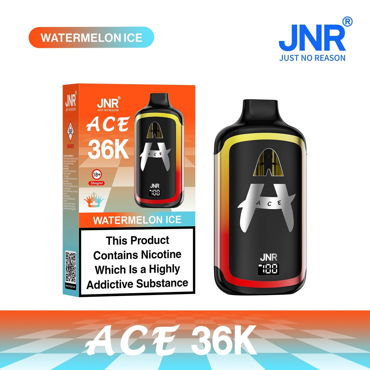 bulk wholesale JNR ACE 36k Prefilled Vape Kit Pack of 5 - Watermelon Ice