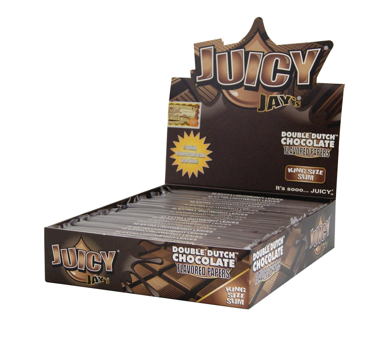 bulk wholesale Juicy Jay's King Size Slim Double Dutch Chocolate Rolling Papers - 32 Leaves -