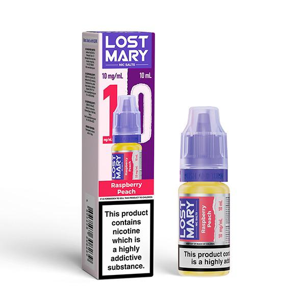 bulk wholesale Lost Mary Nic Salt 10ml E-Liquid Box of 10 - Raspberry Peach