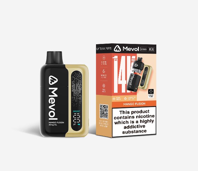 bulk wholesale Mevol S7000 Prefilled Pod Kit - 14k Puffs Box of 5 - Mango Fusion