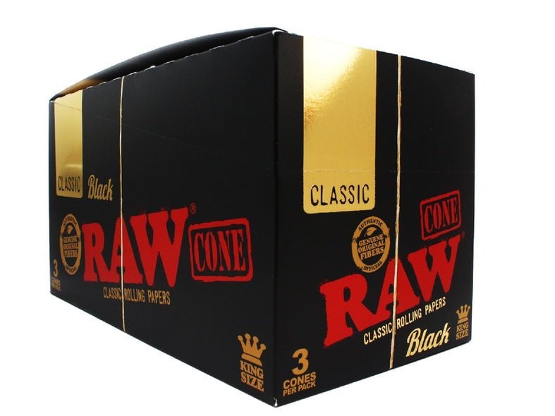 bulk wholesale RAW Black King Size Pre - Rolled Cones (3 Pack) -