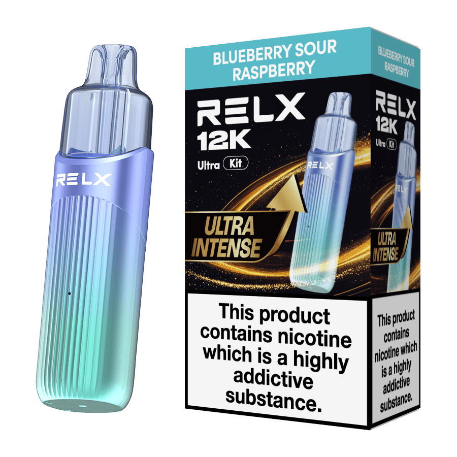 bulk wholesale Relx 12k Ultra Pod Vape Kit Box of 5 - Blueberry Sour Raspberry
