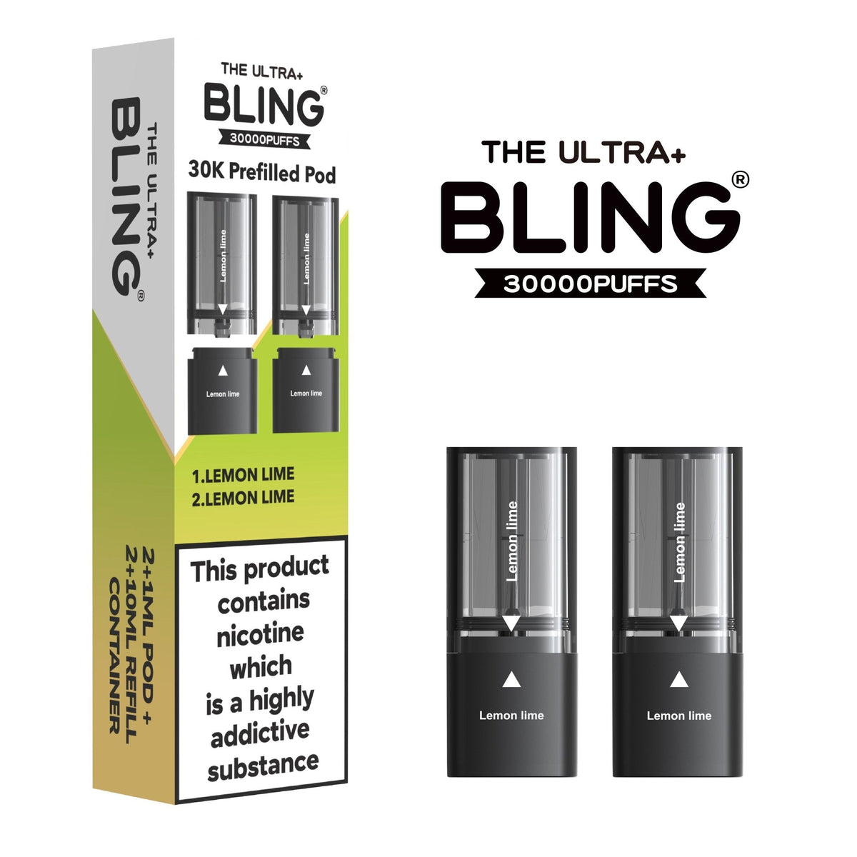 bulk wholesale The Bling Ultra Plus 30k Replacement Pods Pack of 5 - Lemon Lime