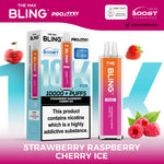 bulk wholesale The Crystal Bling Max 10000 Pod Kit Box of 5 - Strawberry Raspberry Cherry Ice
