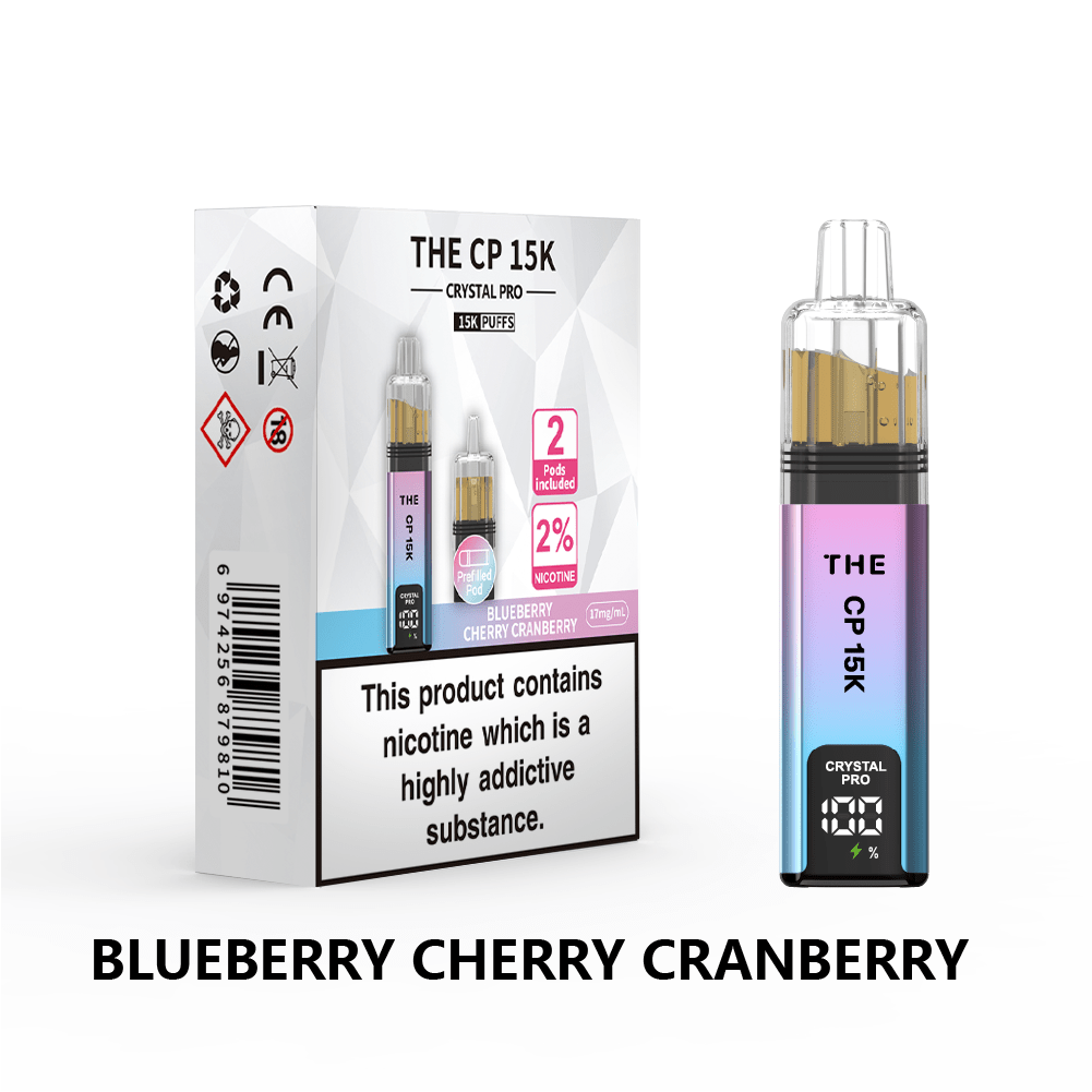 bulk wholesale The Crystal Pro CP 15k Prefilled Pod Vape Box of 5 - Blueberry Cherry Cranberry