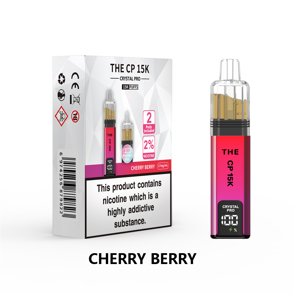 bulk wholesale The Crystal Pro CP 15k Prefilled Pod Vape Box of 5 - Cherry Berry