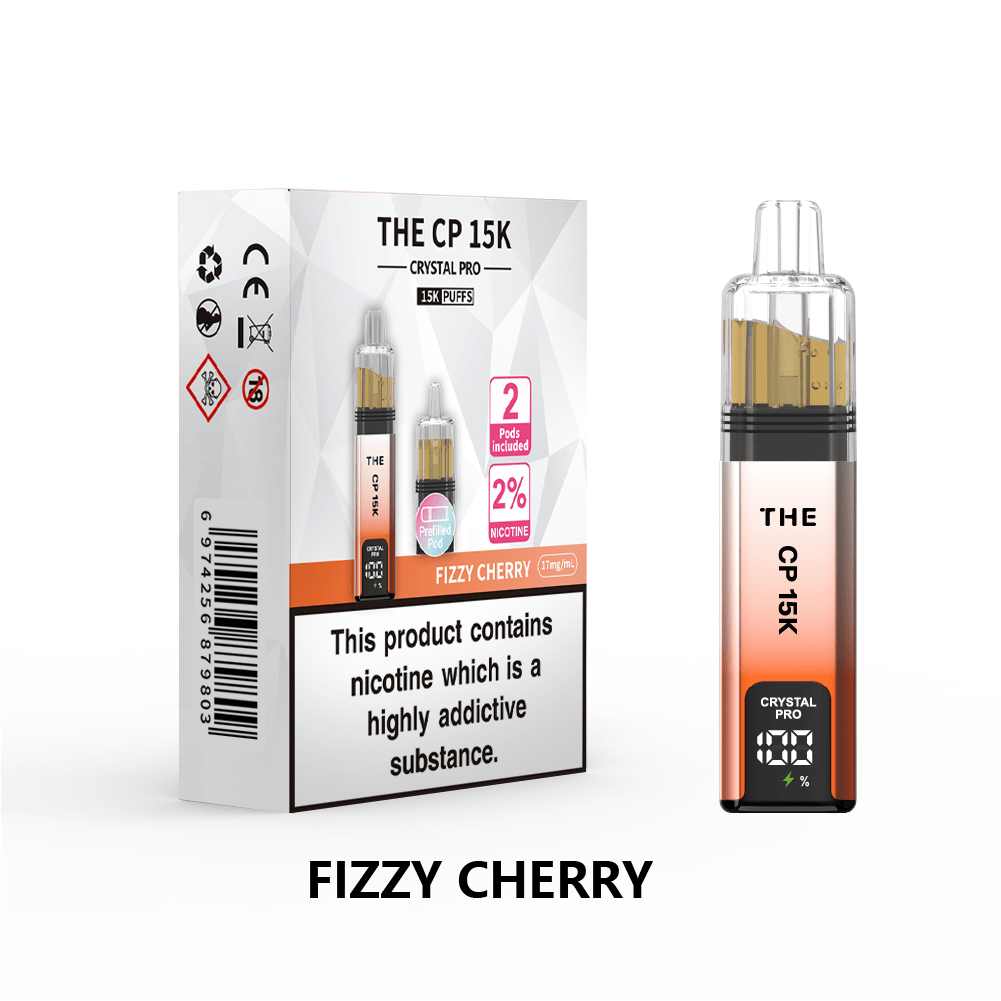 bulk wholesale The Crystal Pro CP 15k Prefilled Pod Vape Box of 5 - Fizzy Cherry