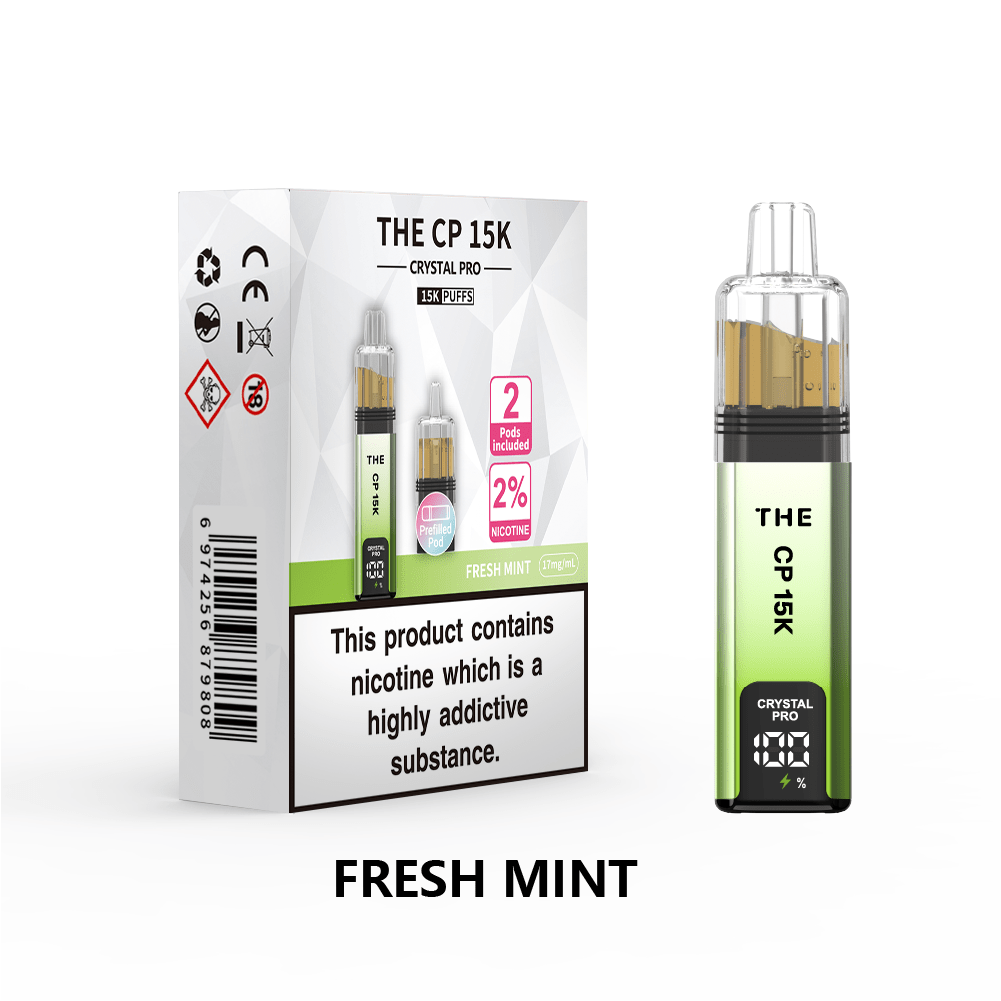 bulk wholesale The Crystal Pro CP 15k Prefilled Pod Vape Box of 5 - Fresh Mint