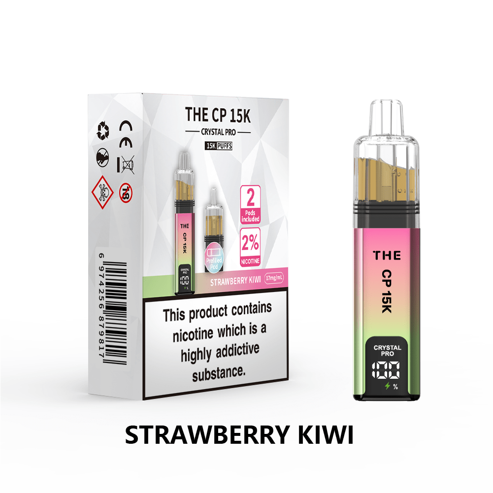 bulk wholesale The Crystal Pro CP 15k Prefilled Pod Vape Box of 5 - Strawberry Kiwi