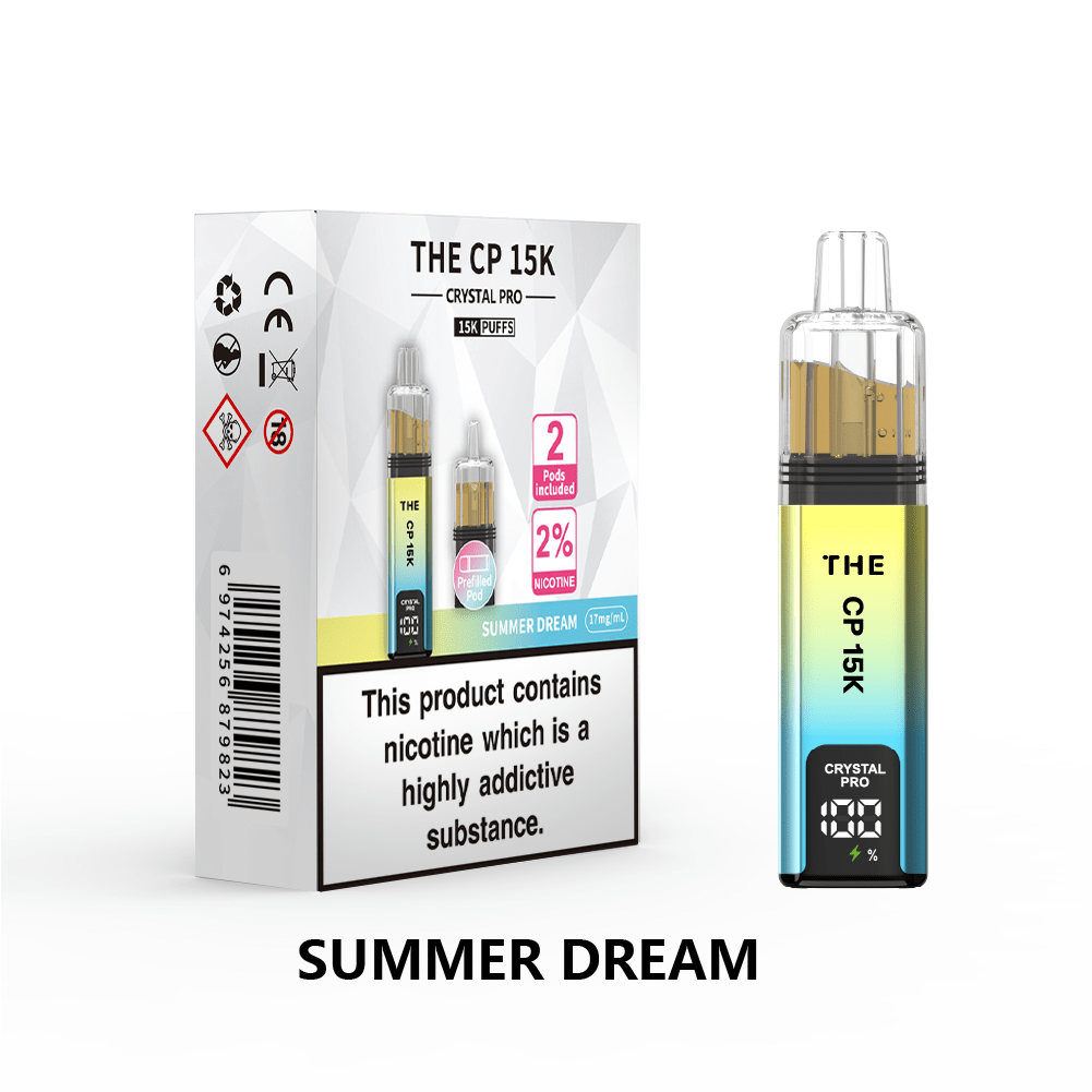 bulk wholesale The Crystal Pro CP 15k Prefilled Pod Vape Box of 5 - Summer Dream