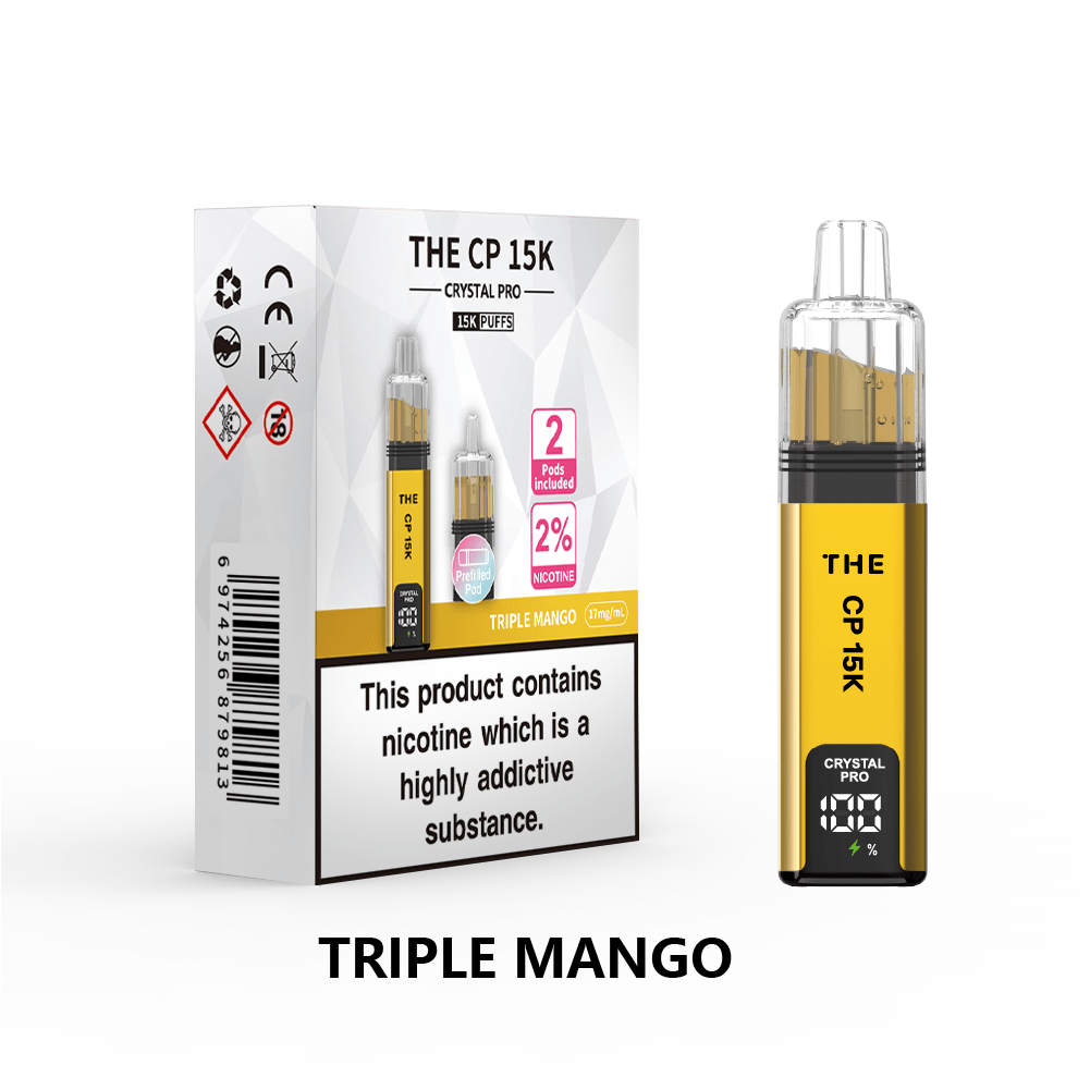 bulk wholesale The Crystal Pro CP 15k Prefilled Pod Vape Box of 5 - Triple Mango