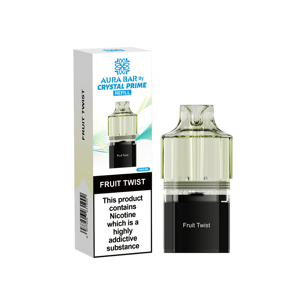 bulk wholesale Crystal Prime Aura Bar 10k Replacement Pods Box of 5 - Fruit Twist