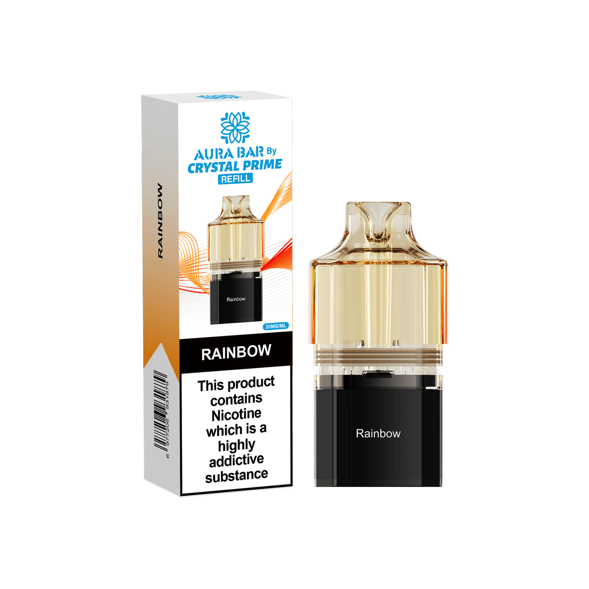 bulk wholesale Crystal Prime Aura Bar 10k Replacement Pods Box of 5 - Rainbow Skittz