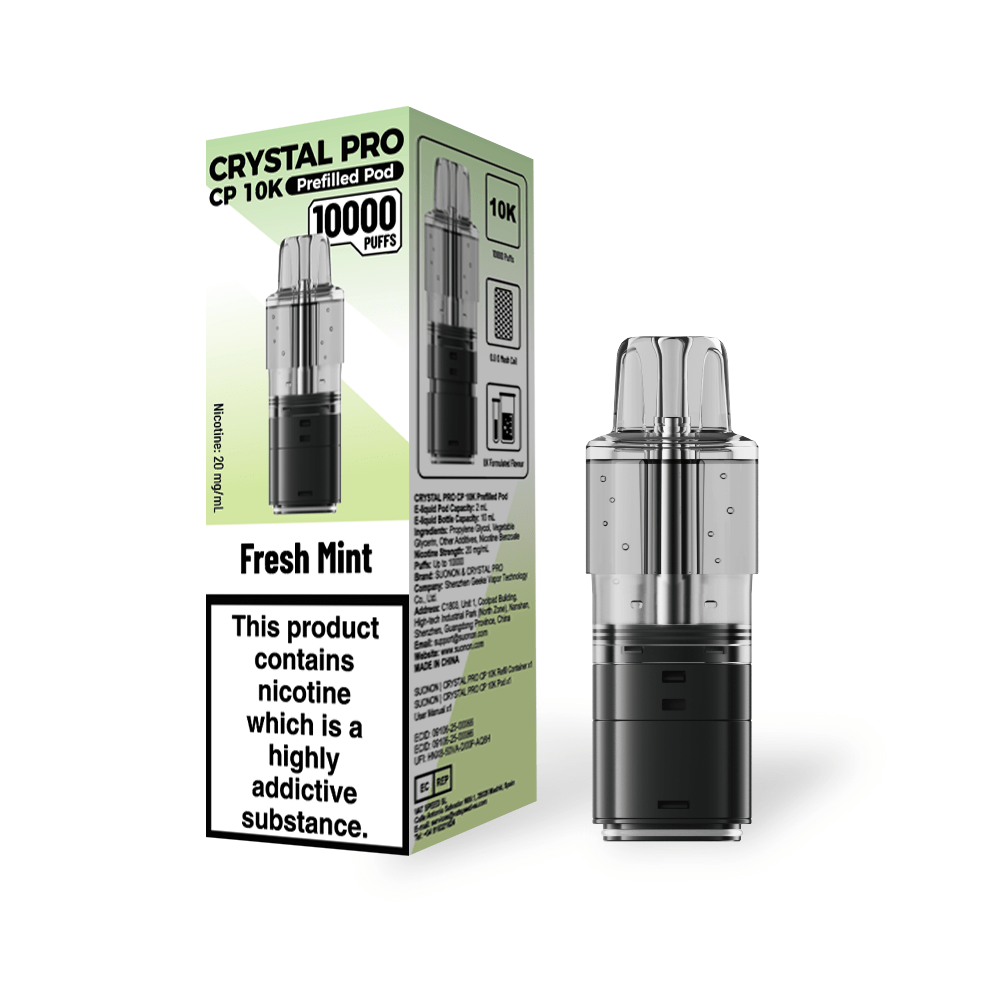 bulk wholesale Crystal Pro CP 10k Replacement Pods Box of 5 - Fresh Mint