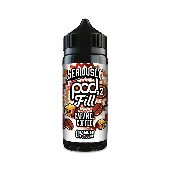 bulk wholesale Doozy Vape Seriously Pod Fill X2 Shortfill 100ml E - Liquid - Caramel Coffee