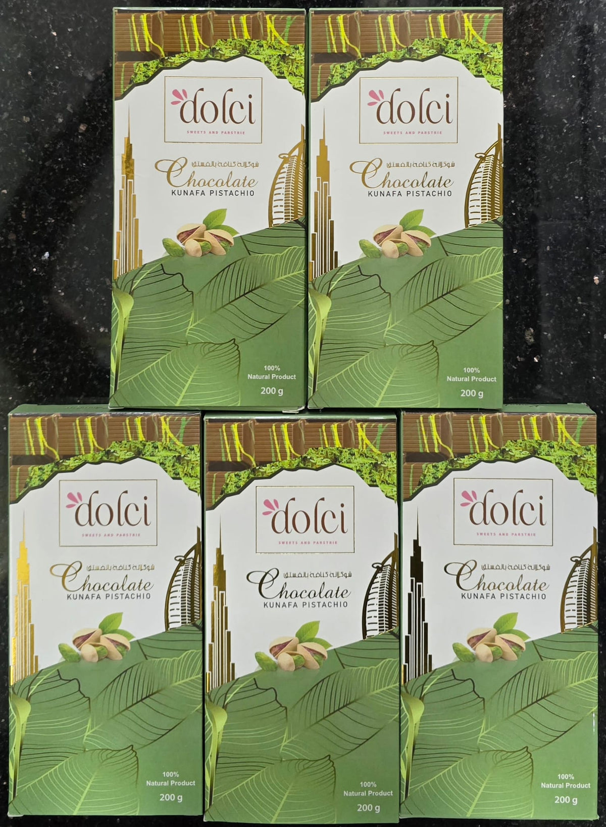 bulk wholesale Dubai Viral Kunafa Chocolate Pistachio Bar 200g -