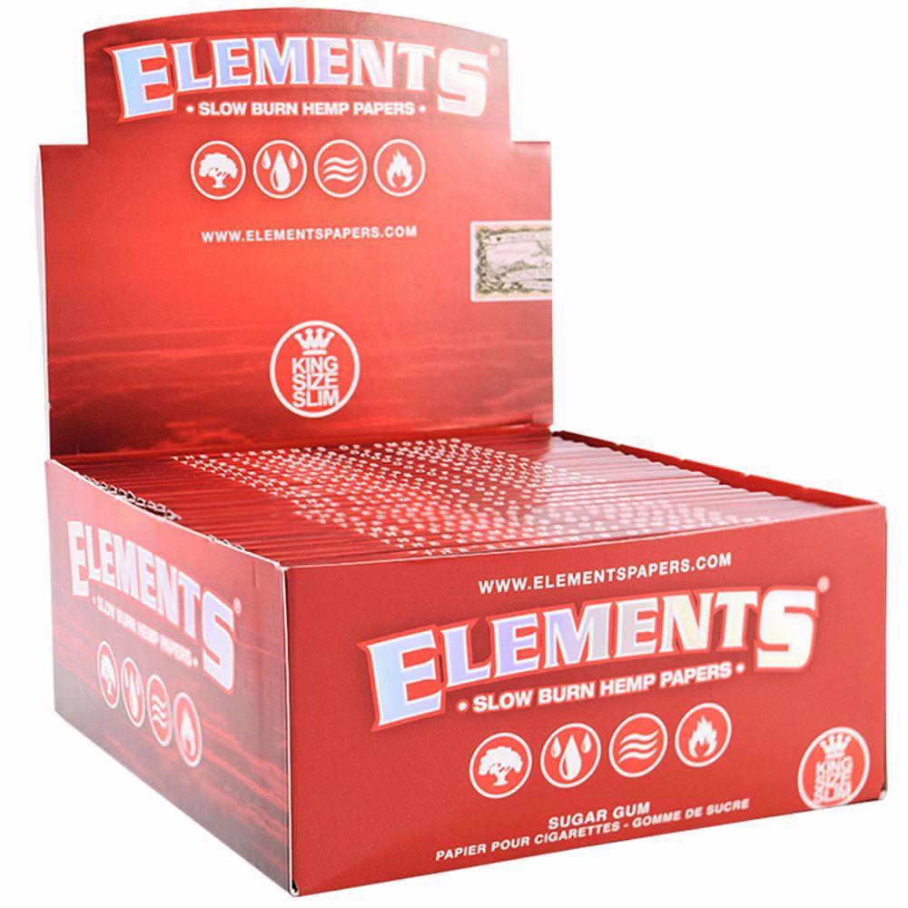 bulk wholesale Element's Red Connoisseur King Size Slim Slow Burn Hemp Papers and Tips -